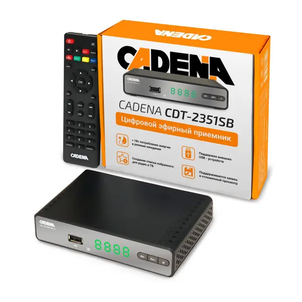 Приемник цифровой эфирный Cadena CDT-2351SB ресивер цифровой эфирный cadena cdt 2214sb