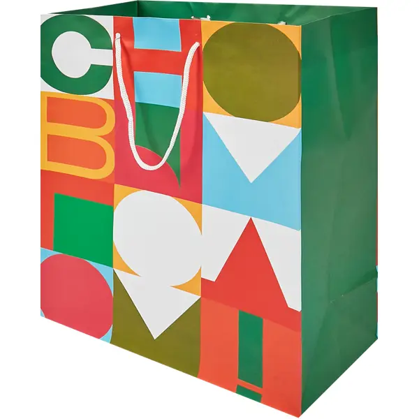 Пакет подарочный «Новогодний» 32.4x26 см цвет разноцветный