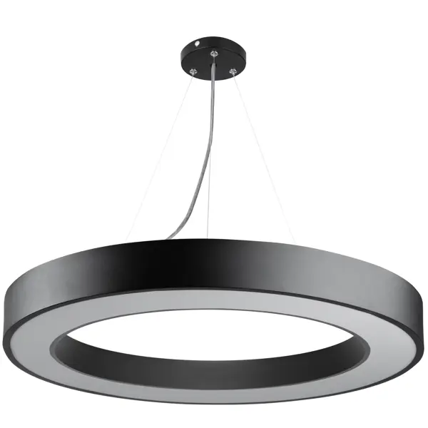 фото Светильник подвесной светодиодный «geometria» ring 5 м² нейтральный белый свет цвет черный без бренда