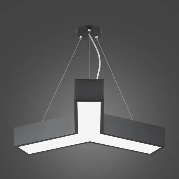 фото Светильник подвесной светодиодный «geometria» igrek 5 м² нейтральный белый свет цвет черный без бренда