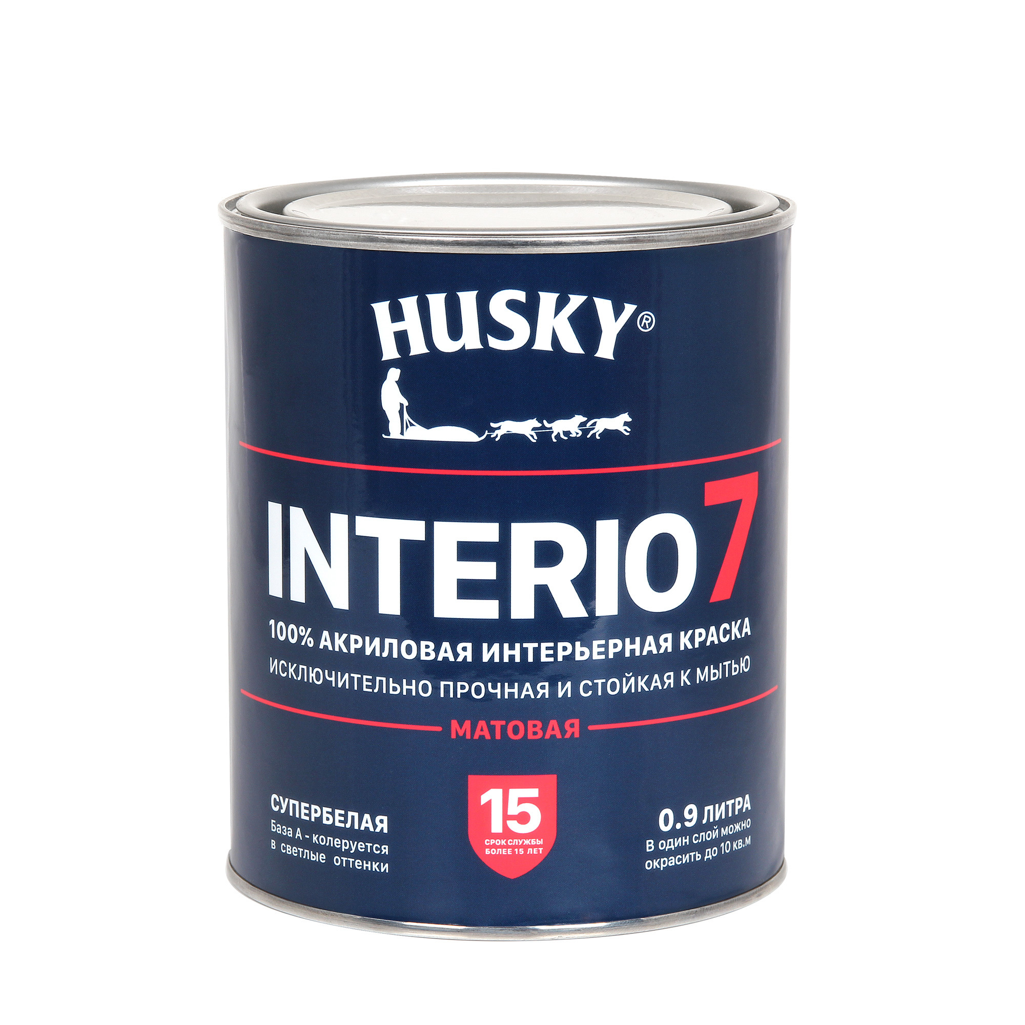 Краска интерьерная Husky Interio 7 матовая супербелая 0.9л по цене 876  ₽/шт. купить в Саранске в интернет-магазине Леруа Мерлен