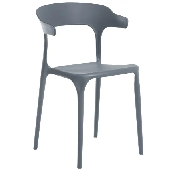Стул Roero 48x74x46 см ножки пластик/серый сиденье полипропилен цвет серый 2x деревянный обеденный стул кухонный стул вокруг белого