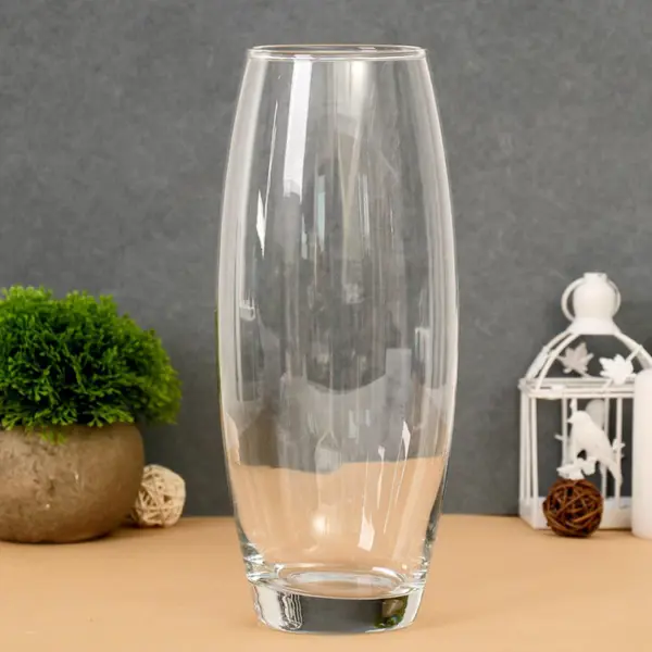Ваза Flora стекло цвет прозрачный 26 см ваза с 73 h 300 мм из синего стекла без декора