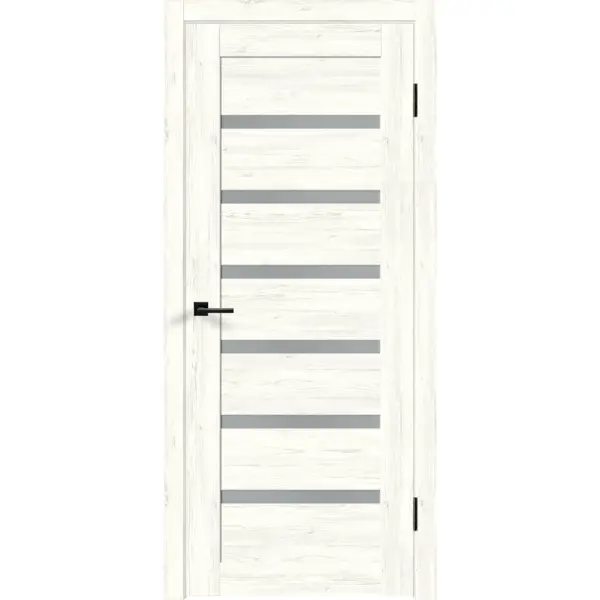 Дверь межкомнатная остекленная с замком и петлями в комплекте Кельн 60x200 см HardFlex цвет сосна арктическая