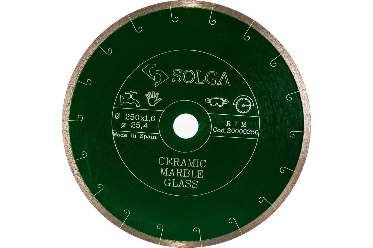 Диск алмазный по керамике Solga Diamant 20000250 250x25.4x1.6 мм в .