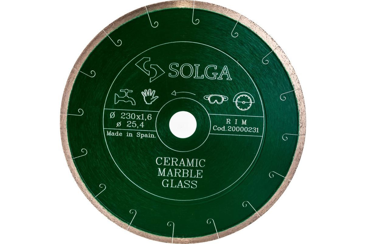 Диск алмазный по керамике Solga Diamant 20000231 230x25.4x1.6 мм в .