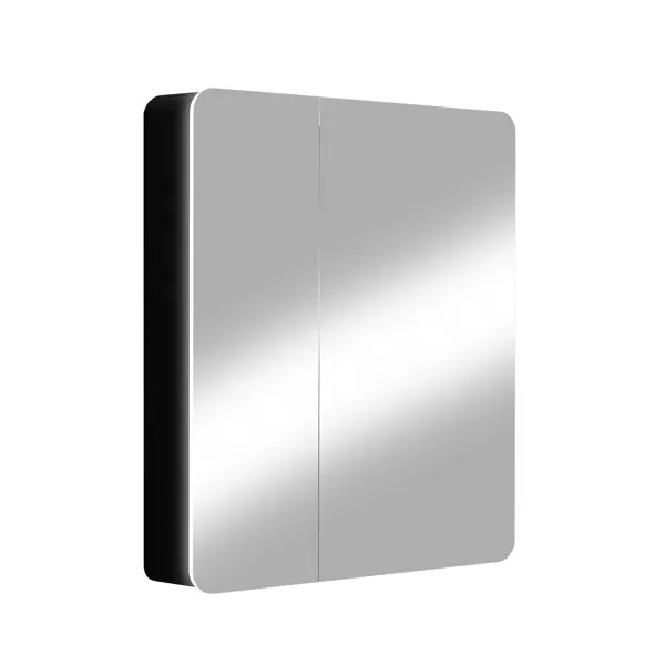 Шкаф зеркальный подвесной Perfect с подсветкой 76x85 см цвет черный зеркальный шкаф de aqua алюминиум 90х76 5 с подсветкой 261760