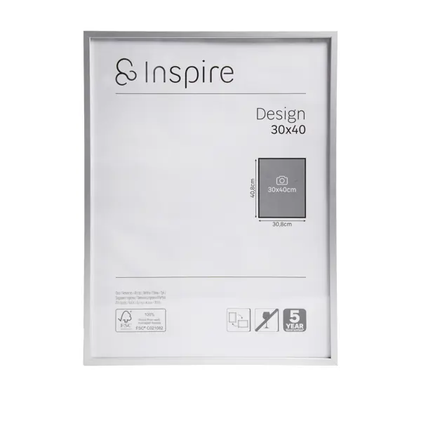 Рамка Inspire Design 30x40 см цвет серебро lexel дуэт серебро рамка 4 х местная se wde000304