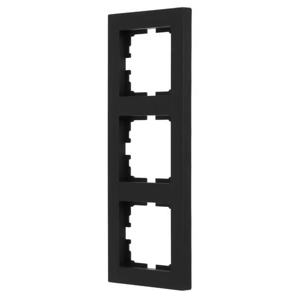 Рамка для розеток и выключателей Lezard Vesna 3 поста цвет черный бархат четырехместная вертикальная рамка lezard