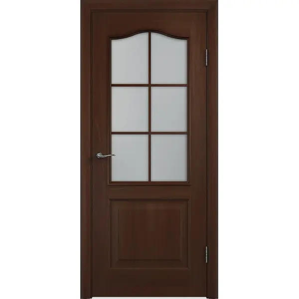 Дверь межкомнатная Антик остеклённая ПВХ ламинация цвет итальянский орех 60x200 см