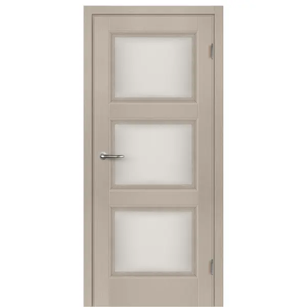 Дверь межкомнатная Трилло остеклённая Hardflex ламинация цвет ясень 80x200 см (с замком и петлями)