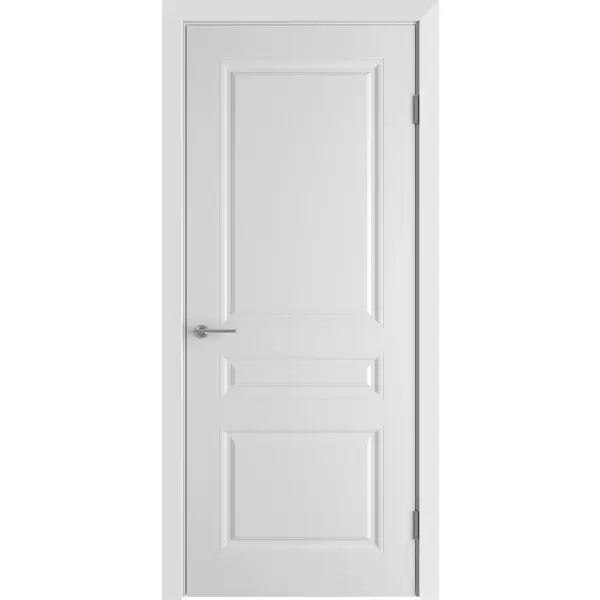 Дверь межкомнатная Стелла глухая эмаль цвет белый 80x200 см (с замком и петлями)