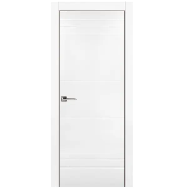Дверь межкомнатная Рива глухая эмаль цвет белый 60x200 см (с замком) дверь межкомнатная хелли глухая шпон венге 60x200 см