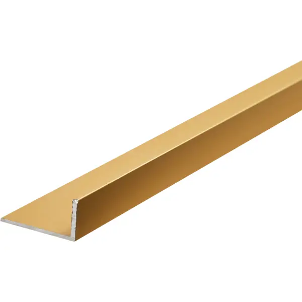 L-профиль с неравными сторонами 20x10x1.2x2700 мм, алюминий, цвет золотой карабин металлический 45 × 16 мм 10 × 2 2 мм 5 шт золотой