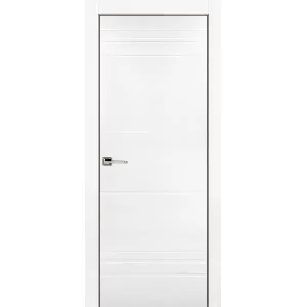 Дверь межкомнатная Рива глухая эмаль цвет белый 90x200 см (с замком) дверное полотно принцип арктика белое глухое эмаль 600x2000 мм