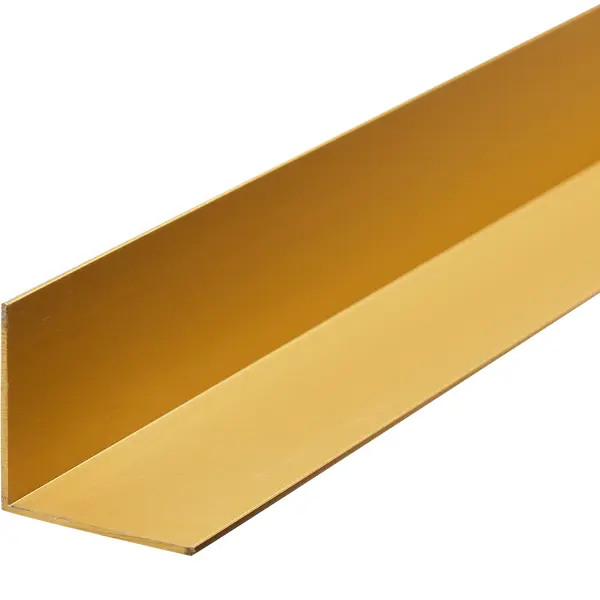 L-профиль с равными сторонами 30x30x1.2x2700 мм, алюминий, цвет золотой l профиль с равными сторонами 25x25x1 2x2700 мм алюминий