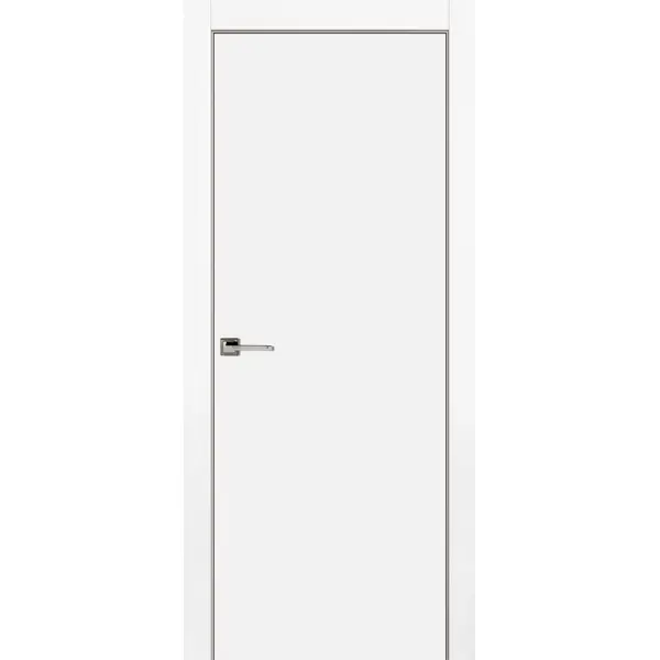 Дверь межкомнатная Гладкая глухая эмаль цвет белый 60x200 см (с замком в комплекте) гибкие переходы на дверь магнито контакт