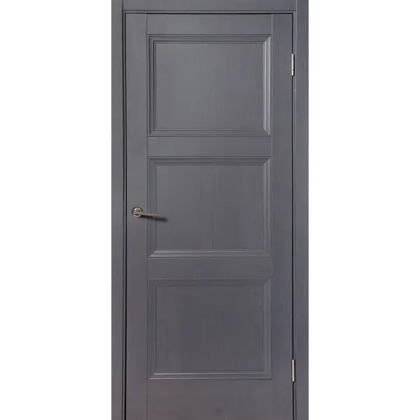 Дверь межкомнатная Трилло глухая Hardflex ламинация цвет грей 60x200 см (с замком и петлями) дверь межкомнатная мирра глухая hardflex ламинация дуб кастелло 60x200 см с замком и петлями