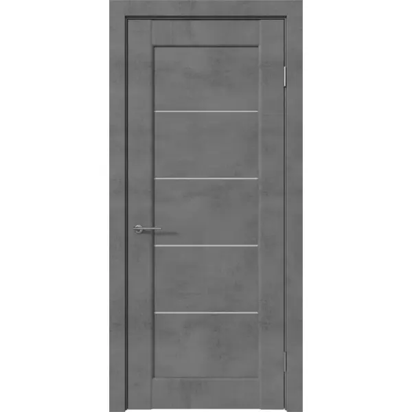 Дверь межкомнатная Сохо остекленная ПВХ ламинация цвет лофт темный 60x200 см (с замком и петлями)