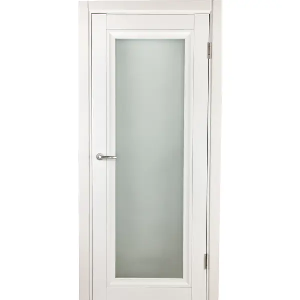 Дверь межкомнатная остекленная Нобиле полипропилен ламинация цвет белый 60x200 см (с замком) защелка дверная д град зенит зщ3 08 белый
