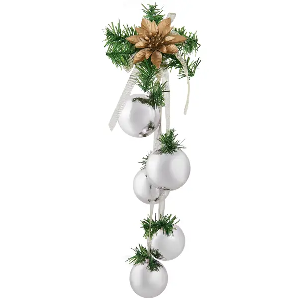 Декоративное украшение Связка новогодних шаров 6x6x47 см гирлянда из фольгированных шаров 38