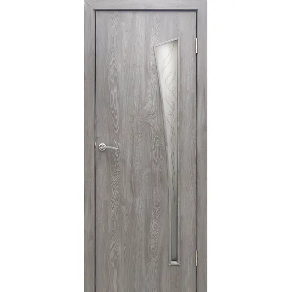 фото Дверь межкомнатная белеза остекленная финиш-бумага ламинация цвет тернер серый 60х200 см принцип
