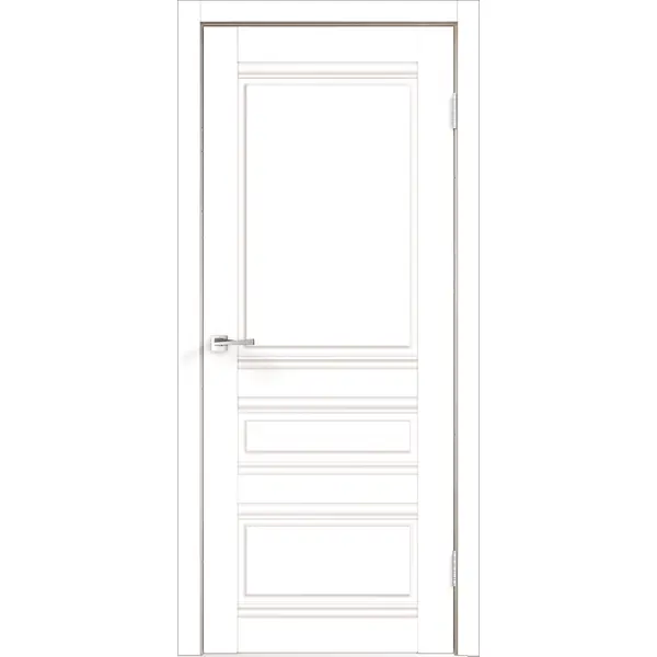 Дверь межкомнатная Эмили глухая ПВХ ламинация цвет белый эмалит 60x200 см (с замком и петлями)