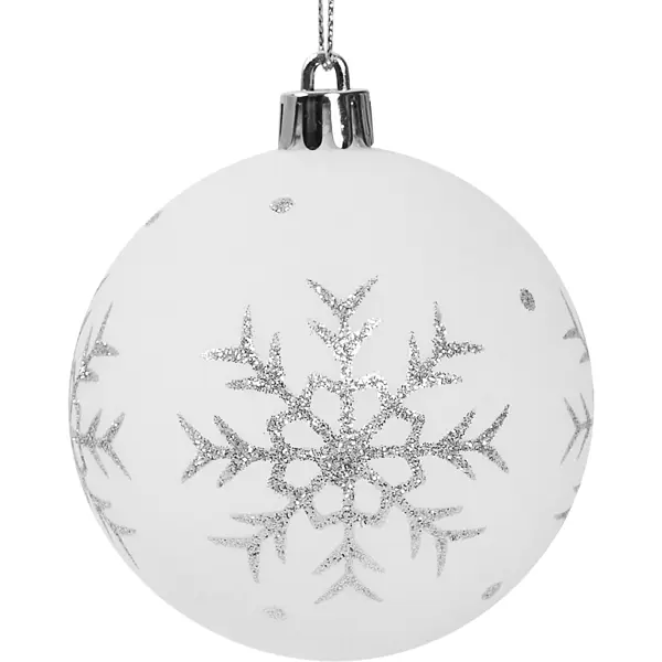 Елочное украшение Шар с узором Christmas ø7.8 см цвет белый