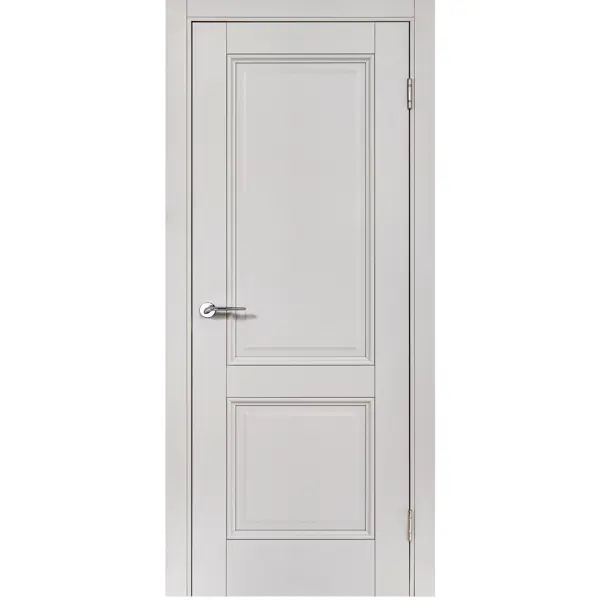 Дверь межкомнатная глухая с замком и петлями в комплекте Палермо 90x200 см полипропилен цвет нардо грей