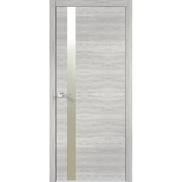 Дверь межкомнатная Канзас 2 остекленная цвет дуб европейский серый ПВХ 60x200см (с замком) дверь для сауны с магнитным замком 1890x690 мм резьба
