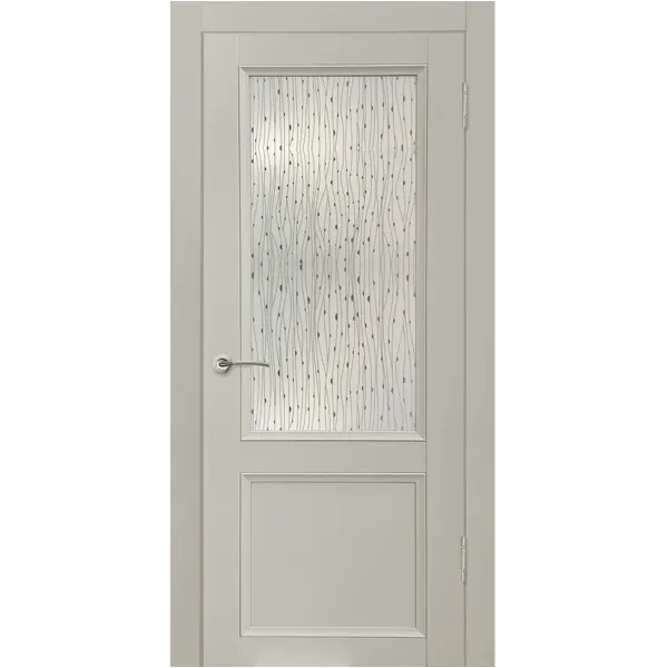 Дверь межкомнатная Рондо остеклённая Hardflex ламинация цвет серый жемчуг 60x200 см (с замком и петлями) дверь межкомнатная глухая с замком и петлями в комплекте лион 60x200 см hardflex серый жемчуг