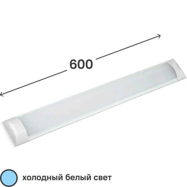 Светильник линейный светодиодный IEK ДБО5005 600 мм 18 Вт, холодный белый свет ночник светодиодный ротанговая нить 1 5 м² тёплый белый свет сиреневый