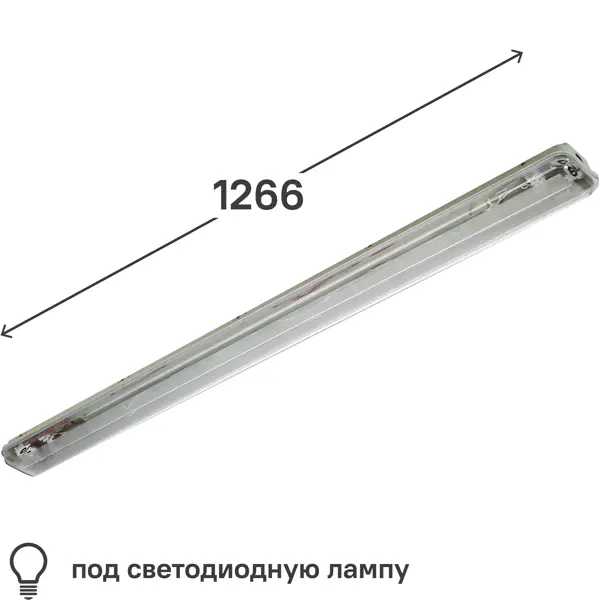Светильник линейный WT8-01 2x18 Вт, под светодиодную лампу светильник линейный влагозащищенный gauss спп т8 g13 lite 2x600 мм под светодиодную лампу