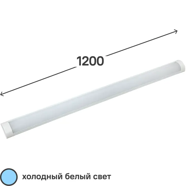 Светильник линейный светодиодный IEK ДБО5006 1200 мм 36 Вт, холодный белый свет
