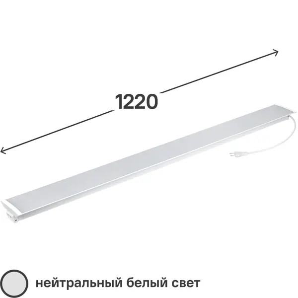 Светильник линейный светодиодный IEK 1201 1220 мм 36 Вт нейтральный белый свет турбощетка topperr 1201 nt 1