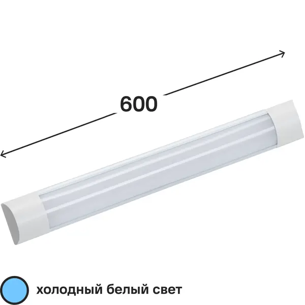 Светильник линейный светодиодный Gauss 600 мм 18 Вт холодный белый свет осветитель кольцевой yongnuo yn 128 ii 3200 5500k белый yn128ii 3200 5500k（white