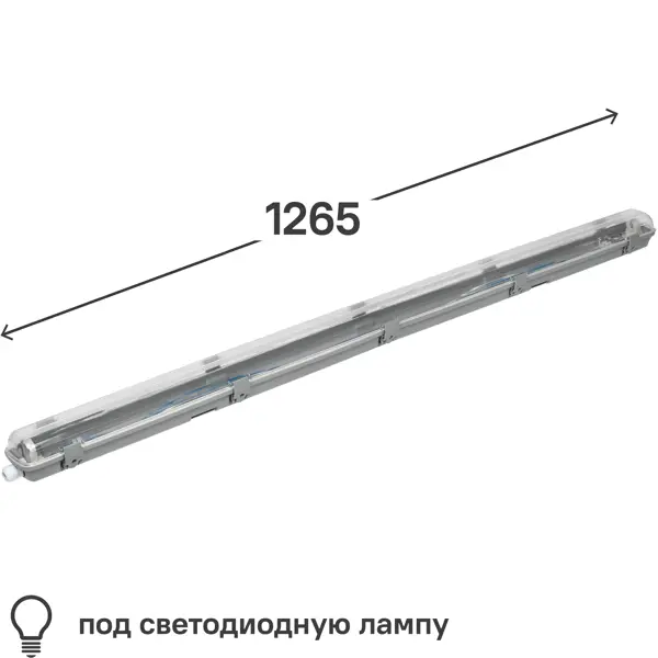 Светильник линейный влагостойкий IEK ДСП 2201 1200 мм 1xG13(T8), под светодиодную лампу энчантималс n спро 2201 суперраскраска с образцом