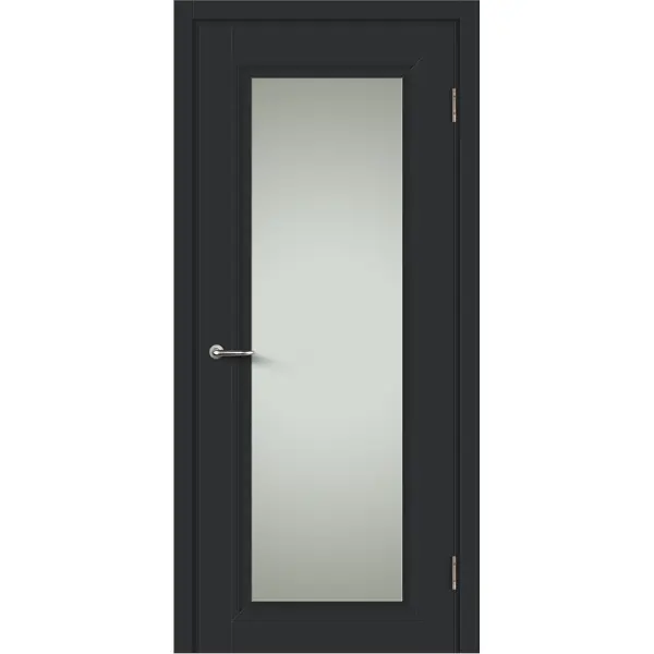 Дверь межкомнатная остекленная Нобиле 90x200 см ламинация Hardfleх цвет Стип антрацит (с замком) дендр нобиле микс ø12 h50 см
