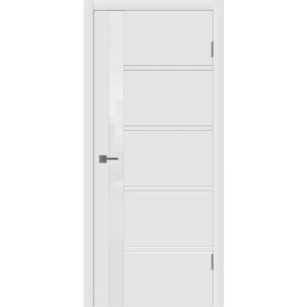 Дверь межкомнатная остекленная Бостон 60x200 см эмаль цвет белый