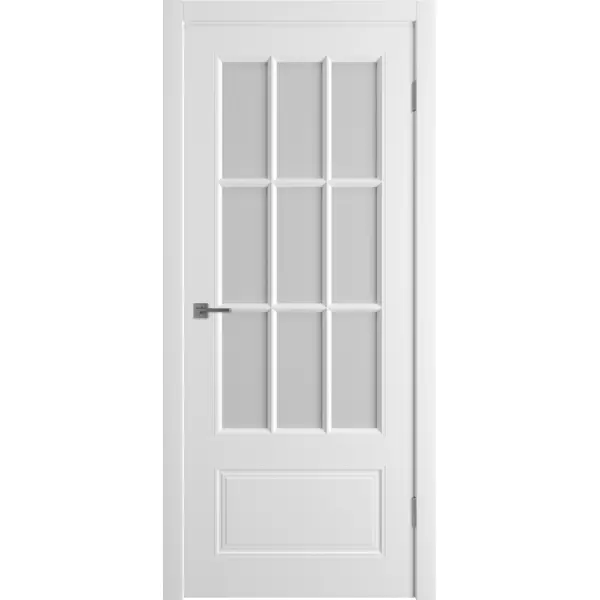 Дверь межкомнатная остекленная Эрика 90x200 см эмаль цвет белый