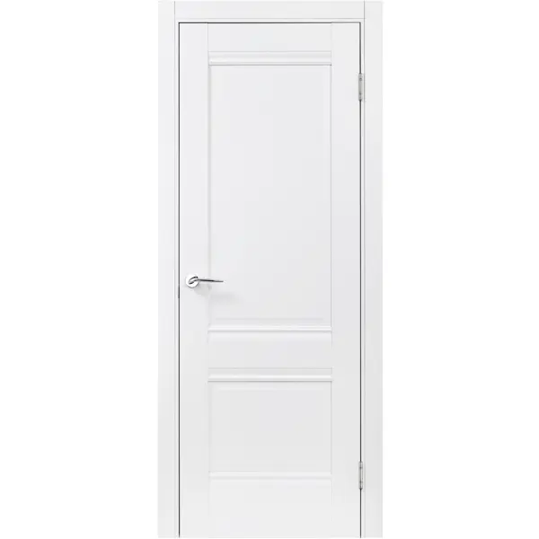 Дверь межкомнатная глухая Классико-42 60x200 см ламинация Hardfleх цвет белый (с замком и петлями) дверь межкомнатная глухая классико 42 60x200 см ламинация hardfleх белый с замком и петлями