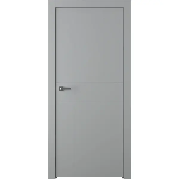 Дверь межкомнатная Лацио 2 глухая эмаль цвет серый 60x200 см
