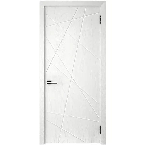 Дверь межкомнатная глухая с замком и петлями в комплекте Графика 1 60x200 см ПВХ цвет белый