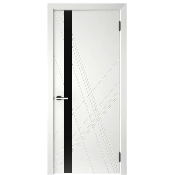 Дверь межкомнатная остекленная с замком и петлями в комплекте Графика Х 70x200 см эмаль цвет белый дверь межкомнатная альфа 1 остекленная пвх ламинация свит крем 70x200 см