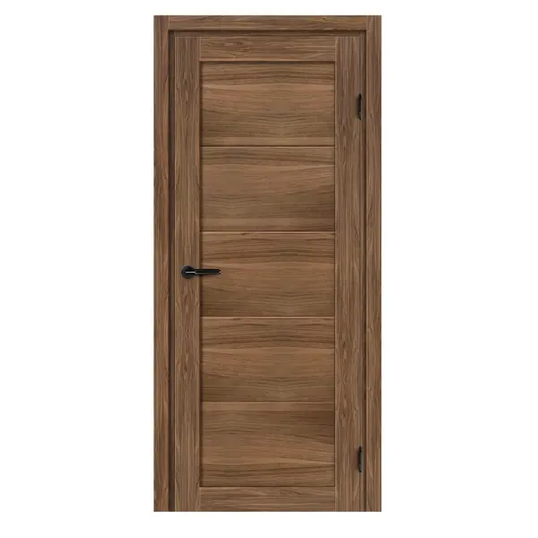 Дверь межкомнатная глухая с замком и петлями в комплекте Толедо Орех Галант 60x200 см CPL цвет коричневый отель толедо