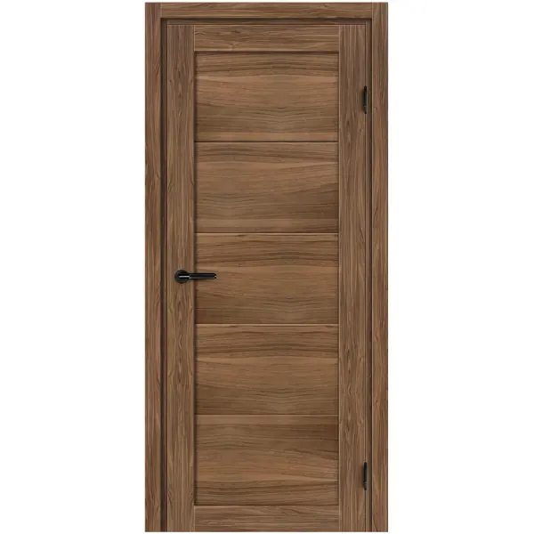 Дверь межкомнатная глухая с замком и петлями в комплекте Толедо Орех Галант 80x200 см CPL цвет коричневый