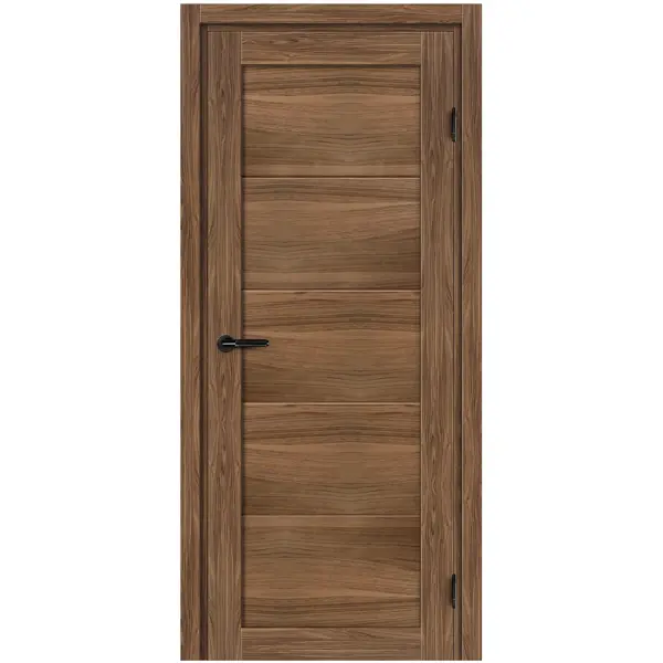 Дверь межкомнатная глухая с замком и петлями в комплекте Толедо Орех Галант 90x200 см CPL цвет коричневый consultation