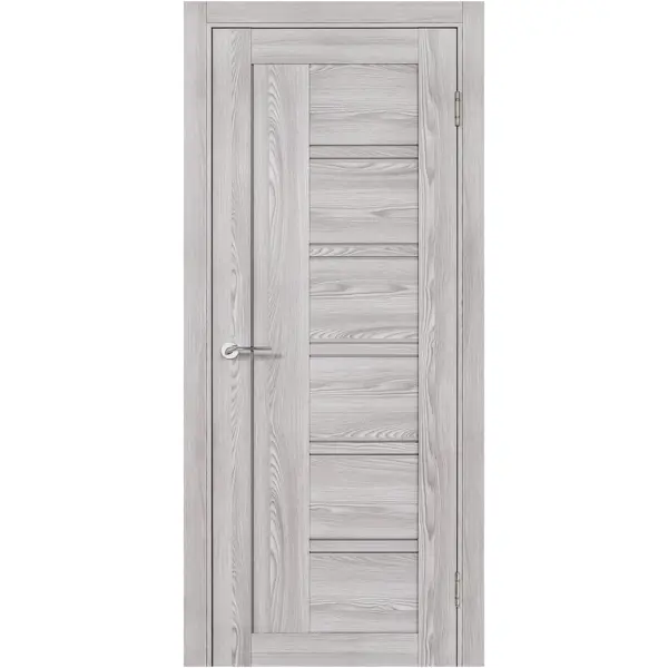 Дверь межкомнатная остекленная с замком и петлями в комплекте Парма 60x200 см вертикальная ПВХ цвет холодное дерево