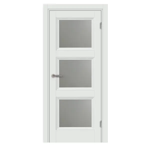 Дверь межкомнатная остекленная с замком и петлями в комплекте Трилло 70x200 см Hardflex цвет белый жемчуг шкаф двухстворчатый 1200х500х2325 белый жемчуг
