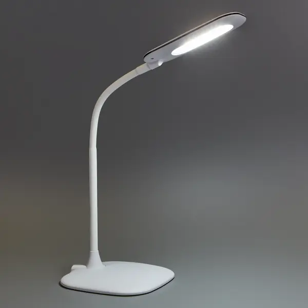 Настольная лампа светодиодная Inspire Mei холодный белый свет цвет белый лампа для чтения 1 led от батарейки 6500k белый